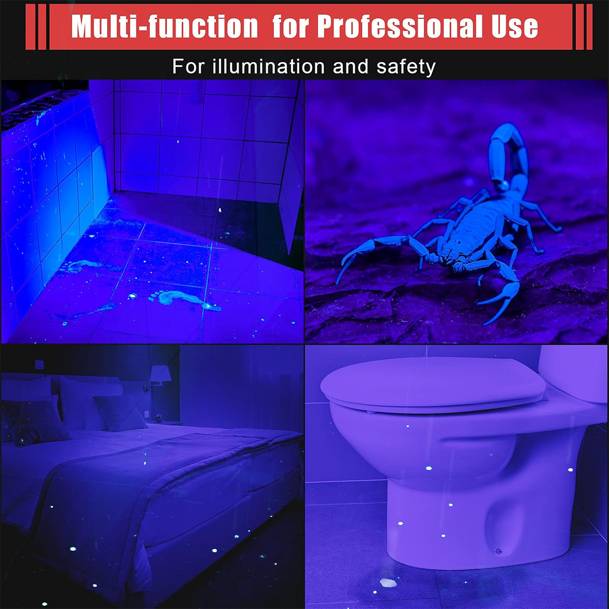 Torche ultraviolette de lampe de poche UV 365nm avec clip à stylo manuel a mené des lampes de poche portables Torches 395nm 365 Nm Nuit d'empreintes digitales
