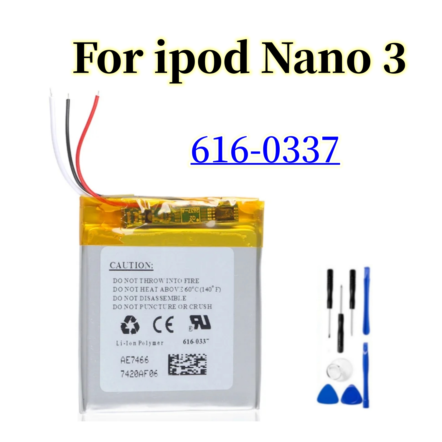 Nueva batería para iPod Nano 1 2 3 4 5 6 7 4th 5th 6th 7th 1st 2nd Gen 2Gen 3rd 3 Gen 3Gen + herramientas gratuitas: Rose Gold