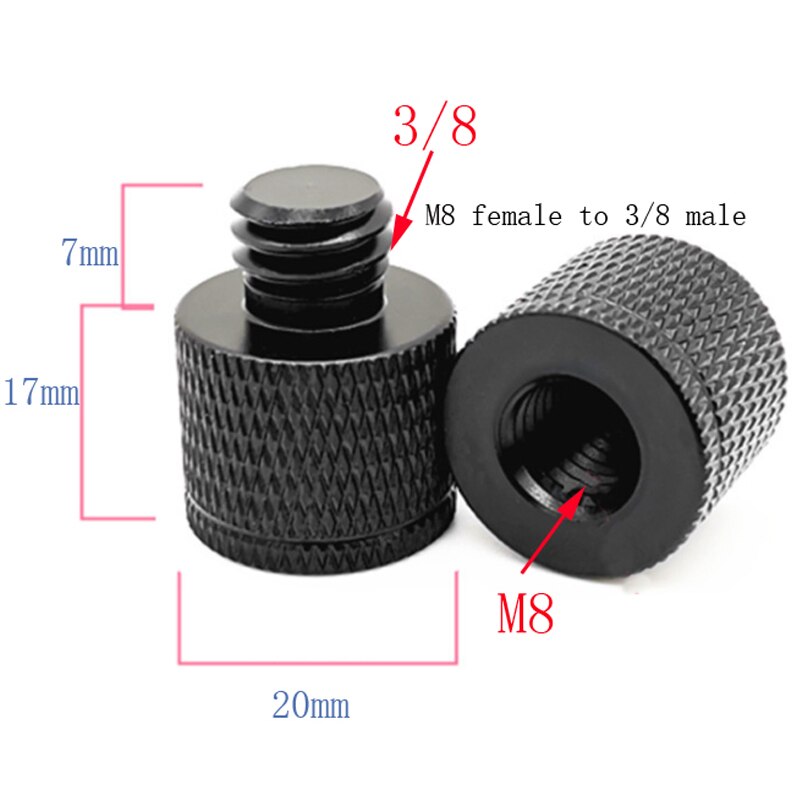 M6 M8 M10 Om 1/4 Of 3/8 Man-vrouw Schroef Mount Adapter Statief Plaat Schroef Voor Slr Camera Fotografie accessoires: 38 Gong to M8 Mu