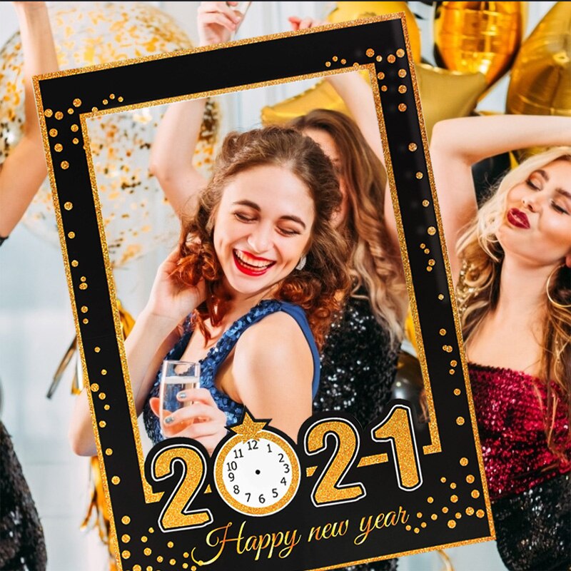 Godt år fotoboks rekvisitter ramme år photobooth fest baggrund dekoration julepynt navidad