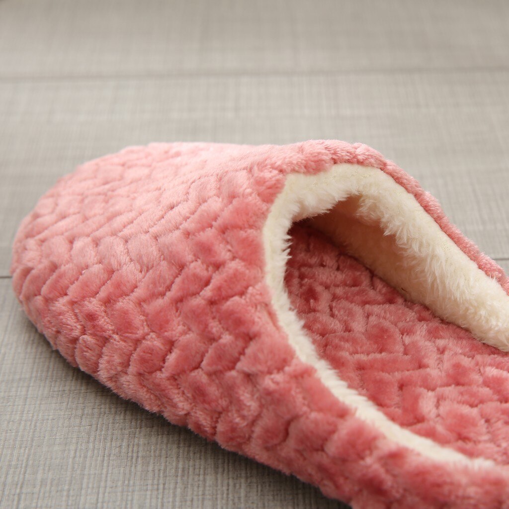 Accueil femmes Jacquard pantoufles intérieur chambre à coucher antidérapant pantoufle hiver coton chaussures doux peluche zapatos de mujer FN55