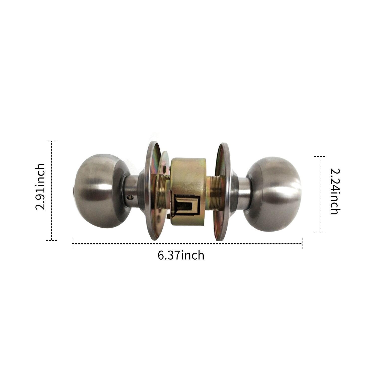 Stainless Steel Door Knob Lockset Round Ball Style Privacy Bedroom Bathroom Handle Lockset Stainless Steel Door Knob Set