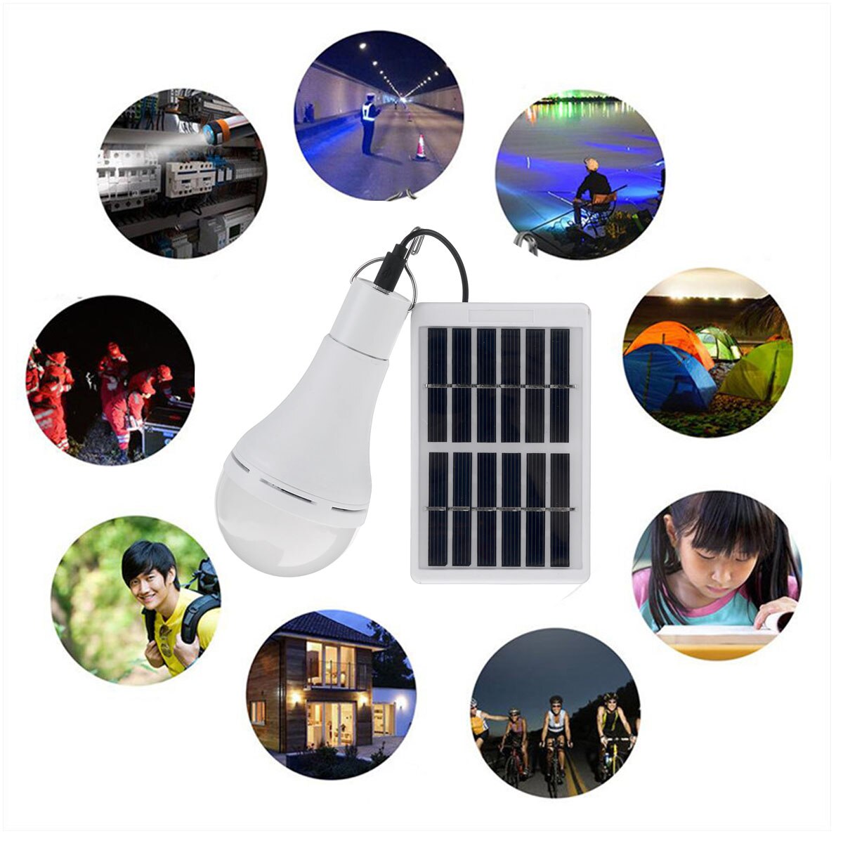 Solar Light Outdoor Waterproof Solar Bulb Hanging Lamp Courtyard Garden Solar LED Camping Lights Solar Panel Remote Solar Lamps