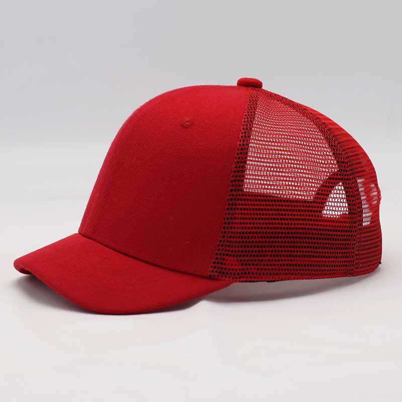 Gorras de béisbol de malla con visera corta de 4cm para hombre y mujer, sombreros de Sol de algodón para montar al aire libre, visera pequeña de talla grande, sombrero Snapback de 55-65cm: wine red