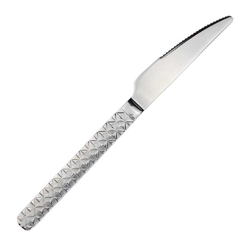 LUCF elegante diamant textur griff Besteck edelstahl Westlichen Luxus Geschirr metall sanfte besteck für familie: 3229Abendessen Messer