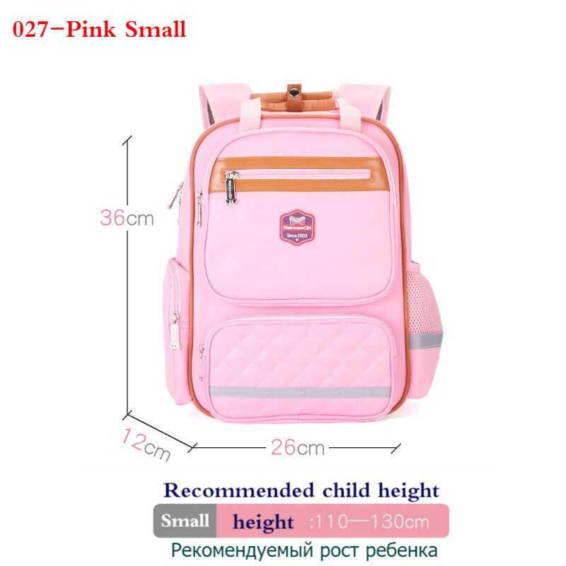 Basisschool schooltas meisjes 1-3-6e klas 5-12 jaar kinderrugzak lichtgewicht kinderrugzakken voor school tienerjongens tas: 027- roze kleine