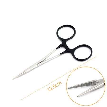 Beauty double eyelid stainless steel instrument Microvascular forceps Hemostatic forceps Straight elbow: Silver
