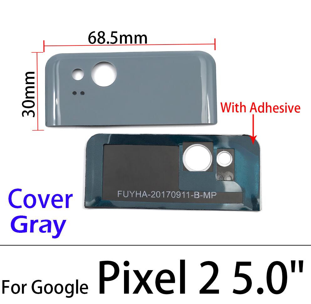 Rear Back Rear Camera Glass Lens Cover For Google Pixel XL / Pixel 2 XL / Pixel 3 XL 5.0" 5.5 " Camera Lens With Sticker: Pixel 2 Gray Cover