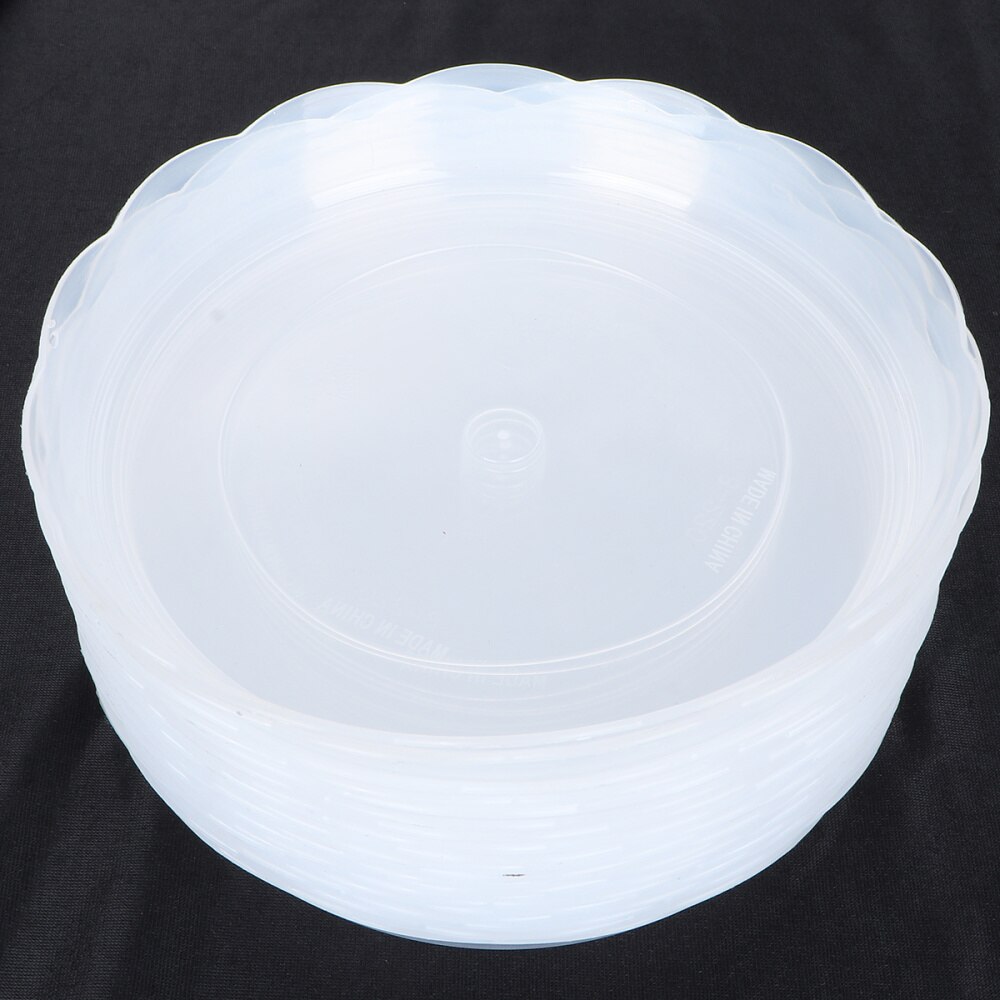 20pcs Plastic Round Flower Pot Tray Bottom Support Plant Pot Saucer Flowerpot Drip Tray for Garden Balcony 14cm(Transparent)