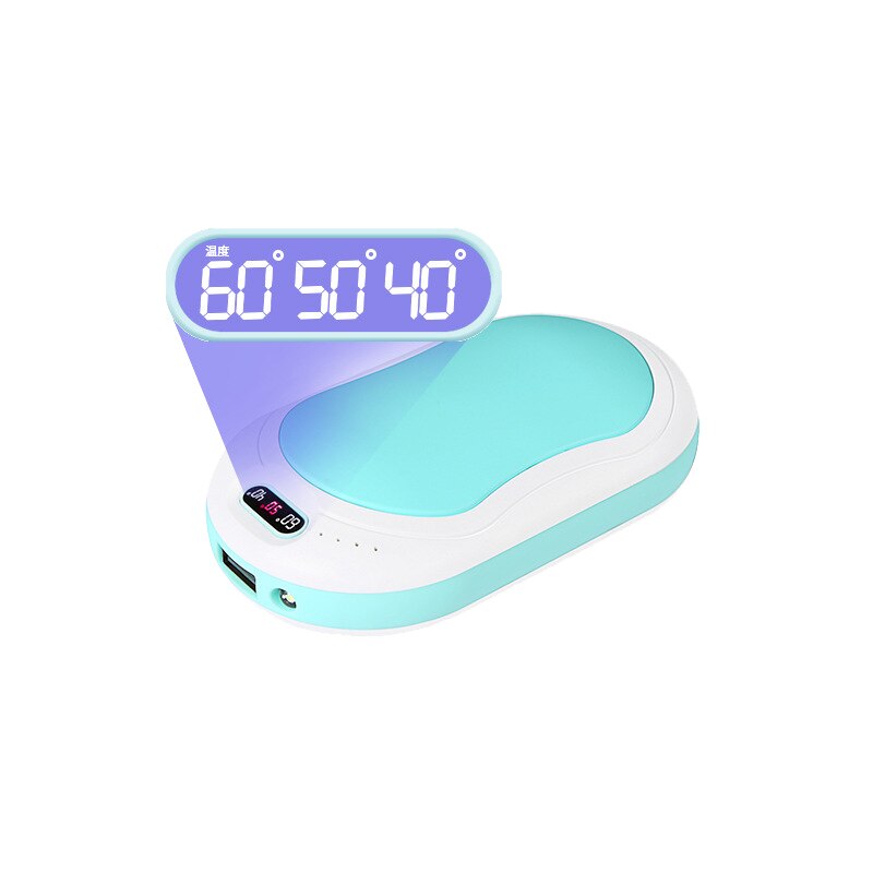 Pantalla de temperatura calentador Usb para manos banco de energía móvil linterna de masaje de potencia calentador de manos