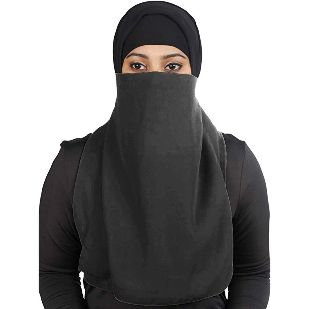 Velo musulmán de una pieza para mujer, hiqab islámico, Modesty, una sola capa, pañuelo Amira, Ramadán, árabe, Purdah: 13 Black