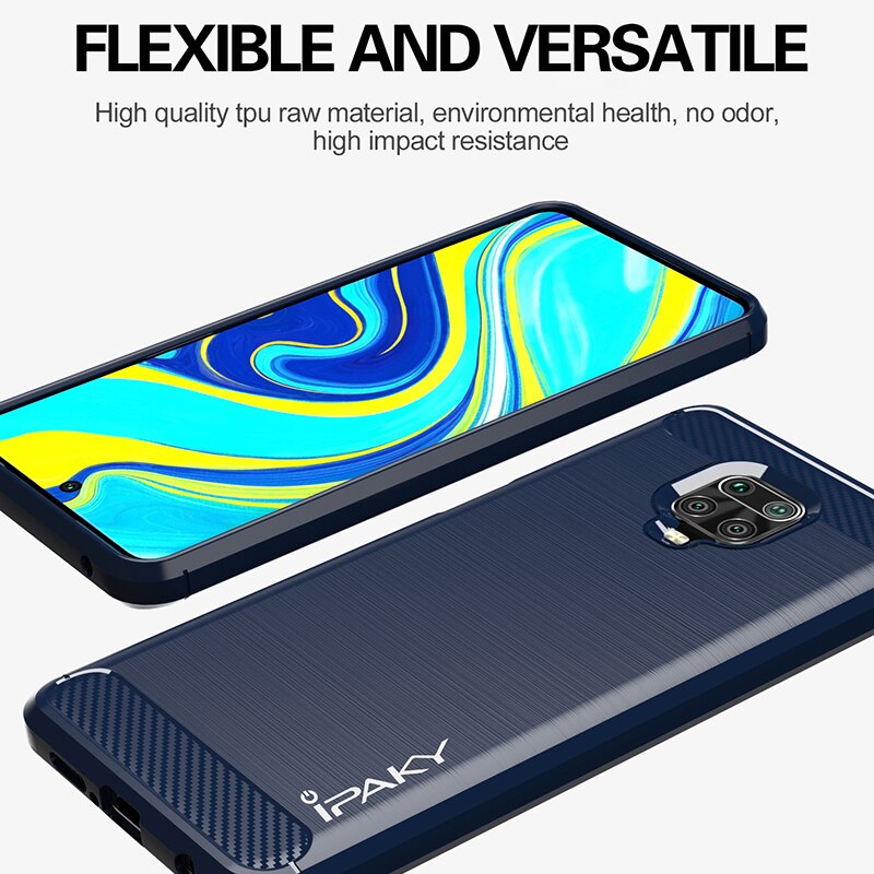 Ipaky armor telefon cover silikone cover på til xiaomi redmi note 9s 9 pro max 9 pro note 9 s note 9s 64/128 gb xiomi global bumper