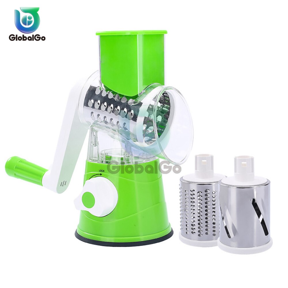 Groentesnijder Ronde Slicer Raspen Aardappel Wortel Kaas Shredder Vleesmolen Plantaardige Chopper Keuken Tool: Licht Groen