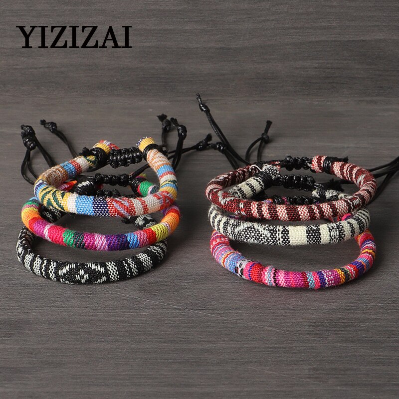 Yizizai Boho Etnische Handgemaakte Gevlochten Rainbow Armbanden Zomer Strand Surfen Paar Armbanden Verstelbare Sieraden Vriendschap