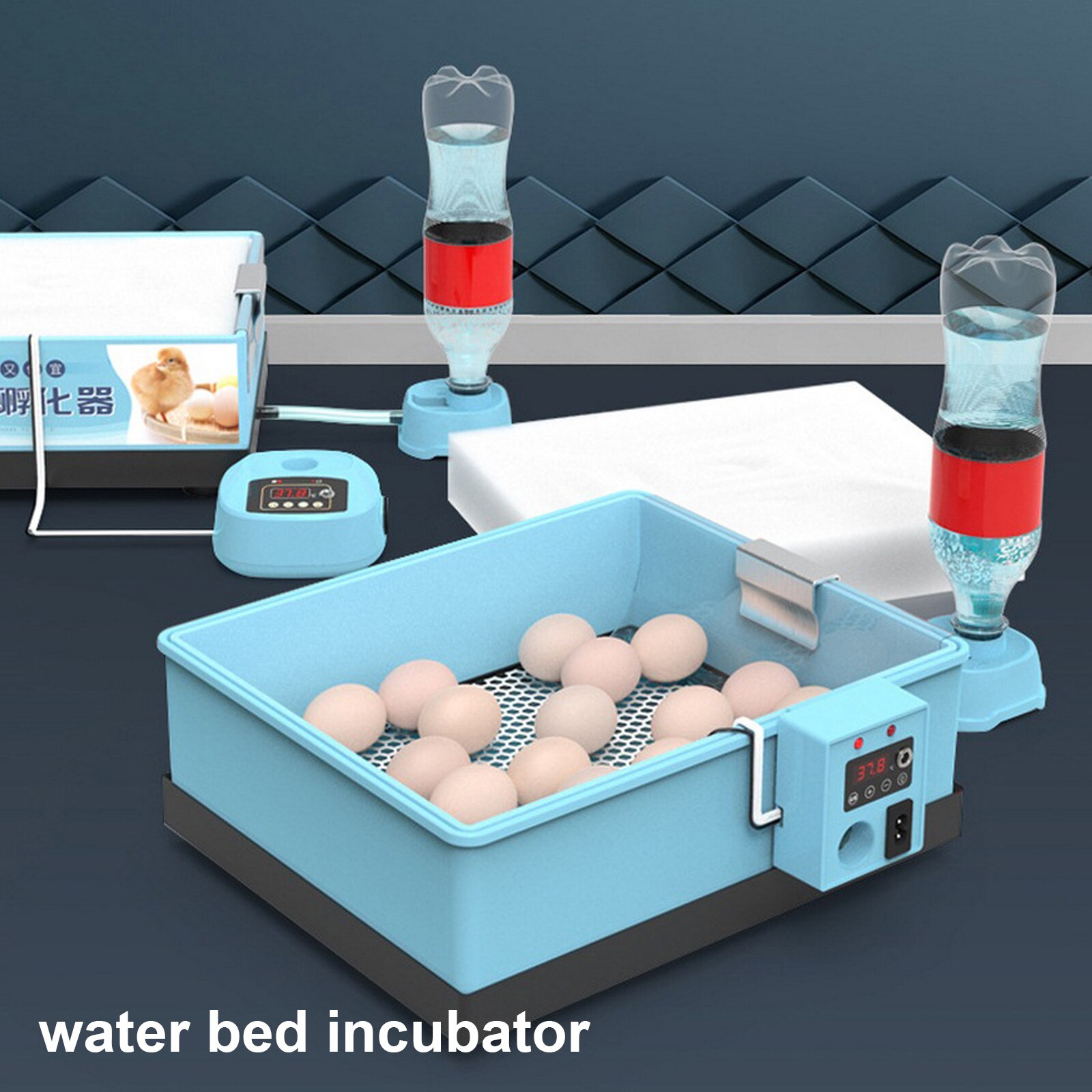 20-66 Eggs Incubator Brooder Bionic Waterbed Goose Duck Quail Pigeon Poultry Brooder Automatic Farm Hatchery Tool