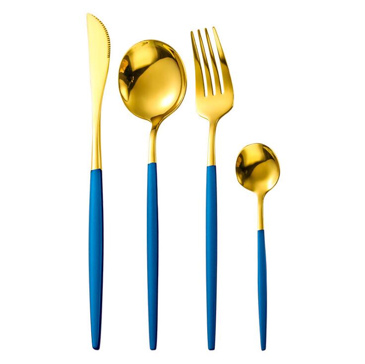 Ensemble de couverts en acier inoxydable ensemble de vaisselle couteau à Steak fourchette ensemble cuillère à café cuillère à café couverts vaisselle ensembles argenterie de cuisine: 13