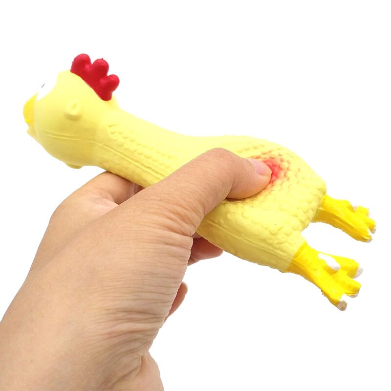 Screaming Rubber Chicken Dog Squeaky Toy Soft Chew Molar Dog Toy for Puppy Small Medium Dogs