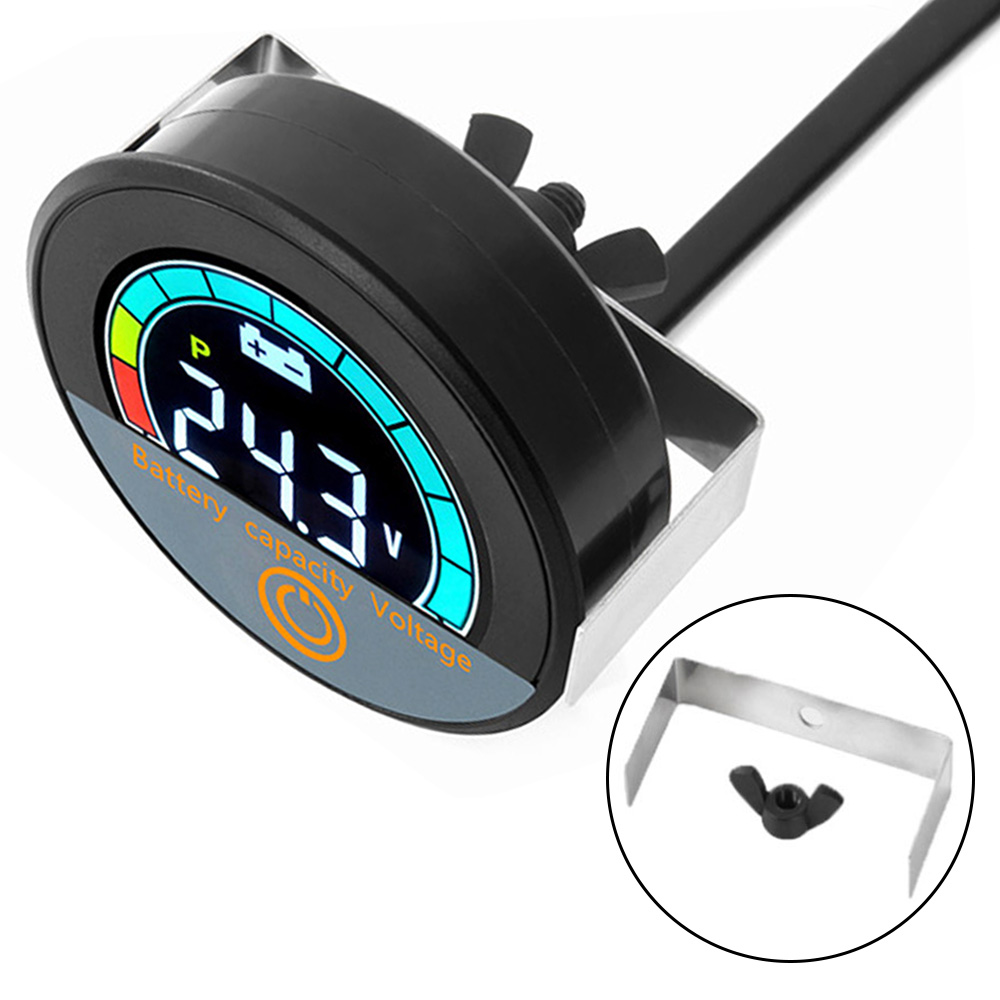 Voltímetro Circular Digital 5918 DC8-100V Monitor de capacidad de batería impermeable medidor de voltaje de coche probador indicador de nivel de batería