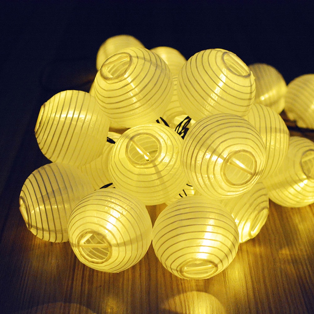 30 led julesolor lys utendørs varmhvite strenglys lanterne solcelledrevet vanntett lyslist for hagedekorasjon