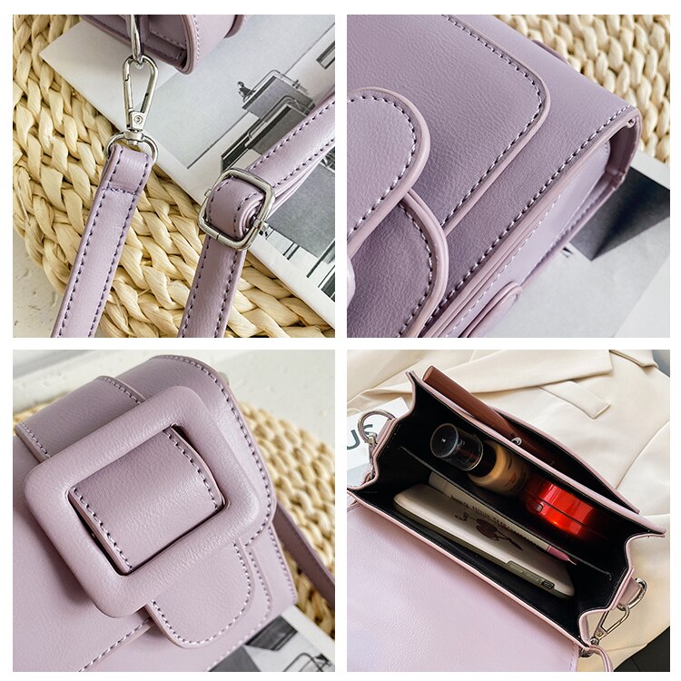 Original messenger bag firkantet bag skulderveske macaron crossbody bag bredde 18cm høyde 13cm tykkelse 8cm