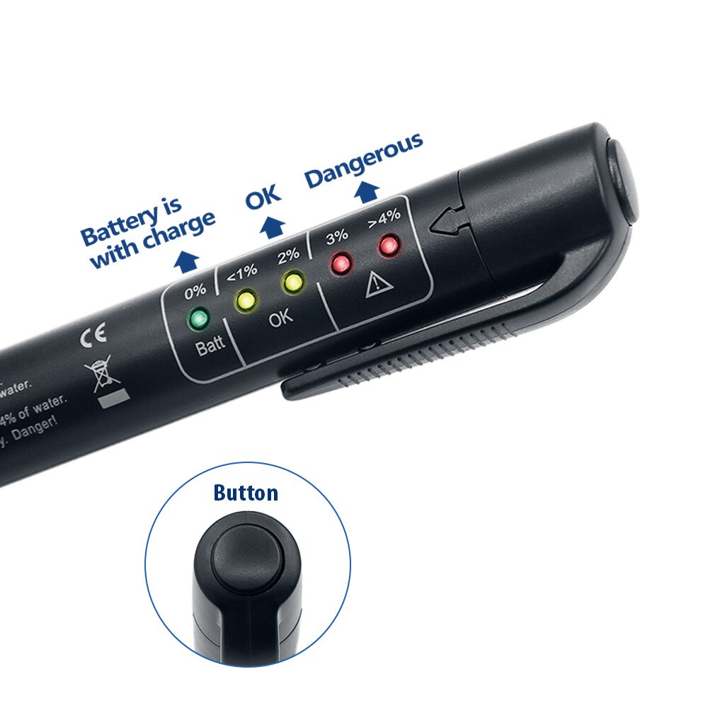 MINI Tester Auto Brems Flüssigkeit Tester Für Dot3/DOT4 Batterie Flüssigkeit Digitale Prüfung 5LED Anzeige Feuchtigkeit Wasser Kompakte