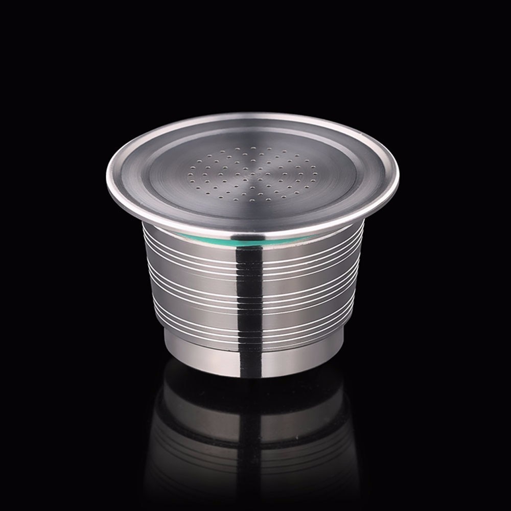 Cápsula de café rellenable Nespresso, cápsulas de filtro de café Espresso de acero inoxidable, cápsulas reutilizables para café, , 4 Uds