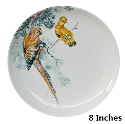 Jungle Luxury Ceramic Steak Western Dinner Plate Porcelain Kitchen Tableware Wedding 8/10 Inches Sales: Style 2
