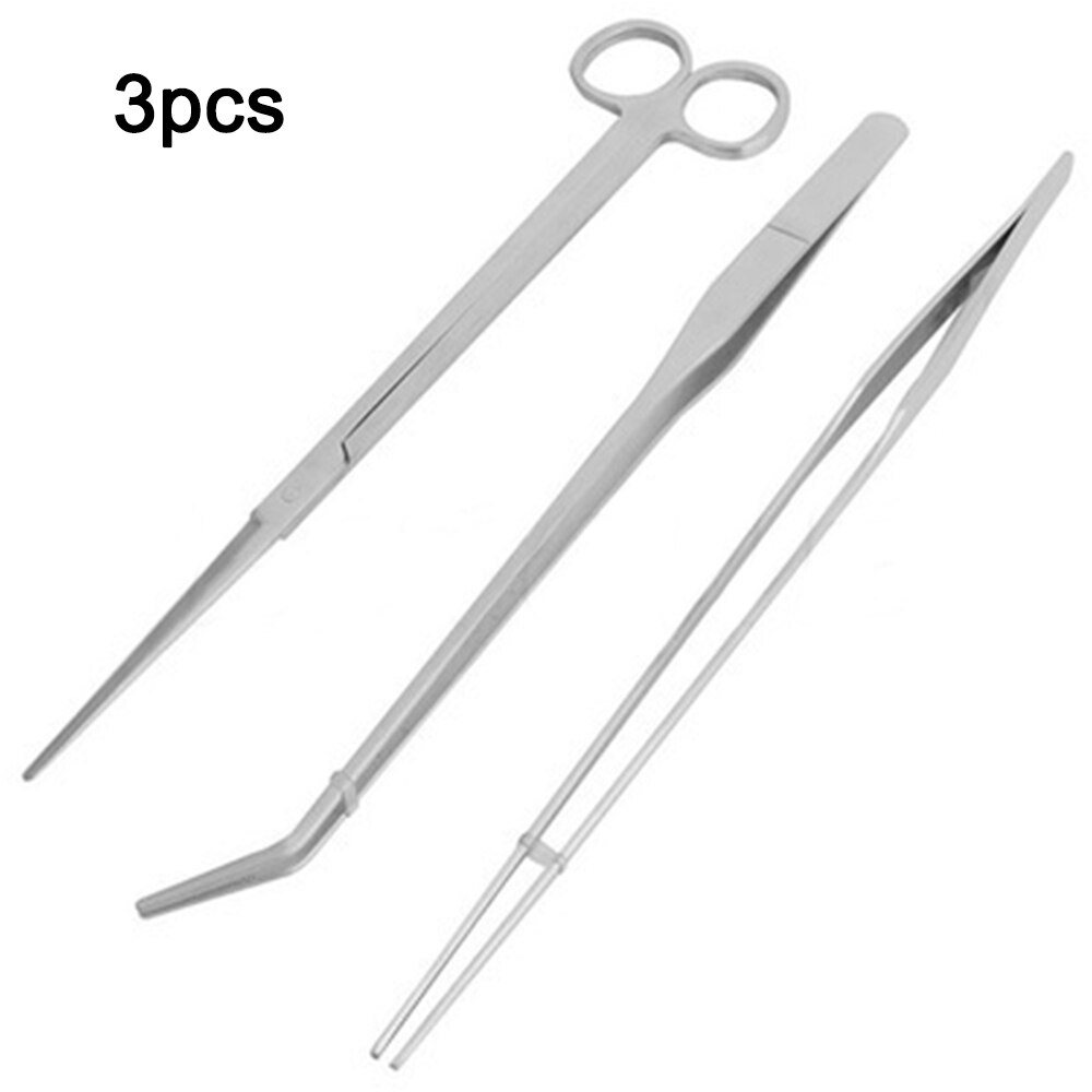 3/5pc Aquarium Tank Tools Kit Aquascaping Fish Tank Aquatic Plants Long Tweezers Scissors Stainless Steel Maintenance Tools: set 2