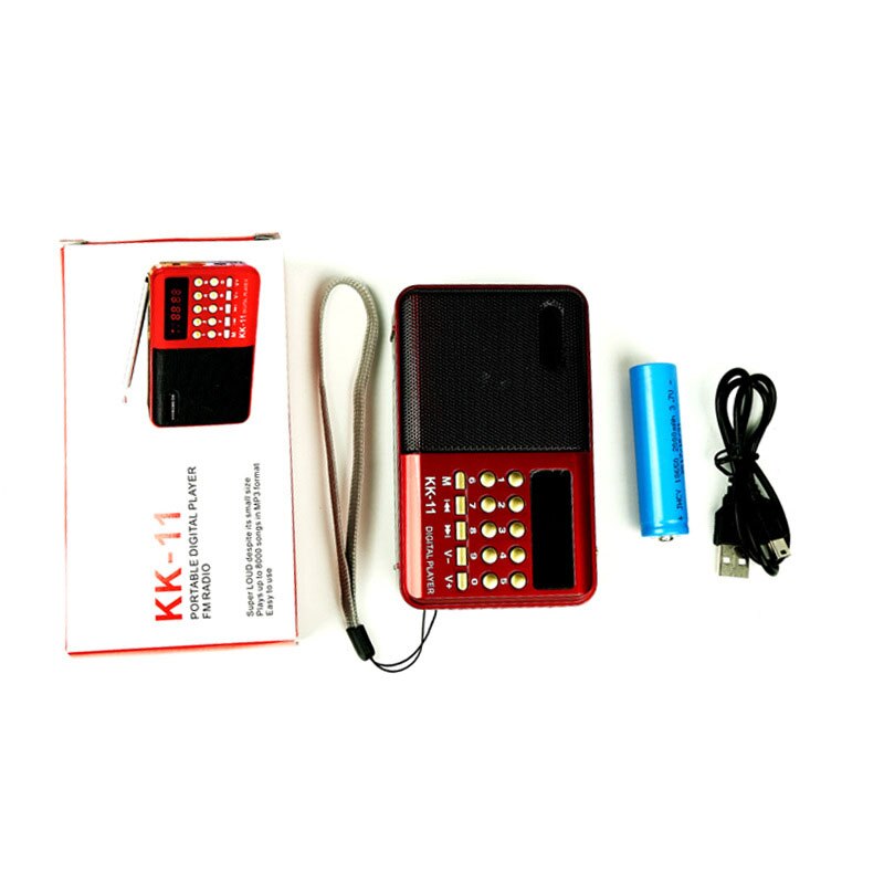 Mini Draagbare Radio Handheld Digitale Fm Usb Tf MP3 Player Speaker Oplaadbare