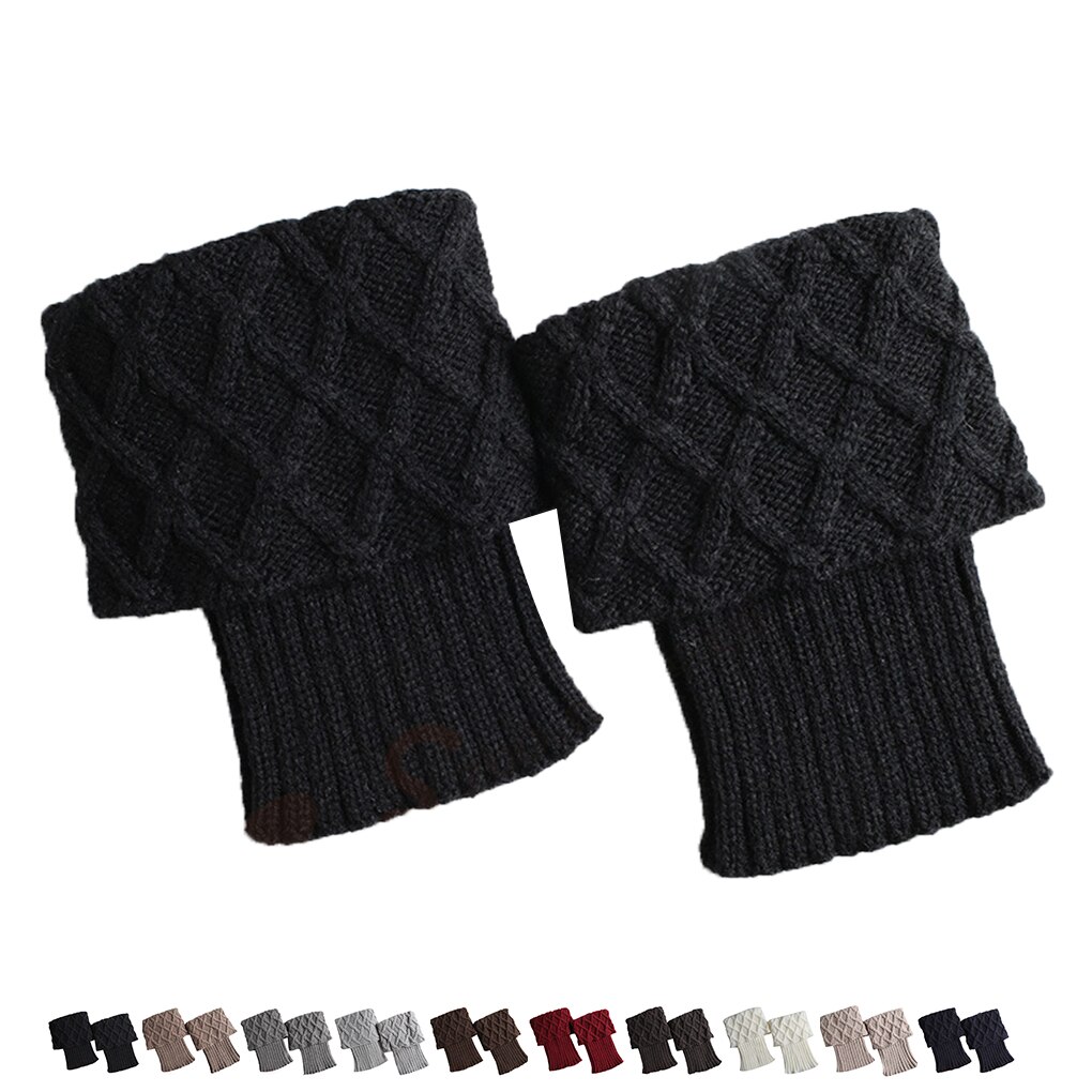 Women Crochet Boot Cuffs Knit Toppers Boot Socks Winter Leg Warmers 1 Pair