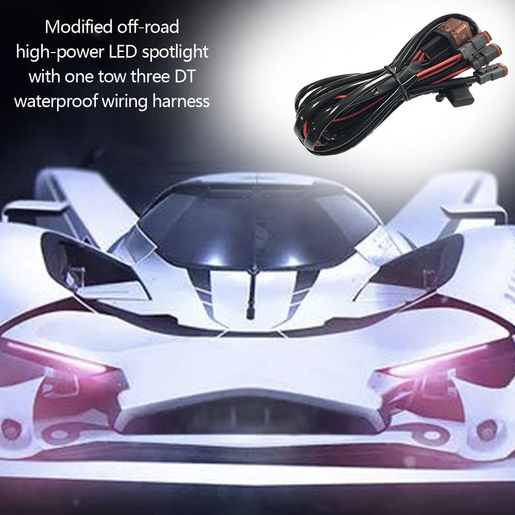 Aansluiten 3 Auto Led Verlichting Kabelboom Met Dt Connector Waterdichte Universele Voor Lange Strip Licht Off-Road spots