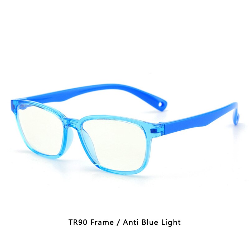 Blue Light Blocking Glasses Kids TR90 Flexible Ultralight Computer Gaming Prescription Glasses Boy Girl Child UV400: C1Blue TR90