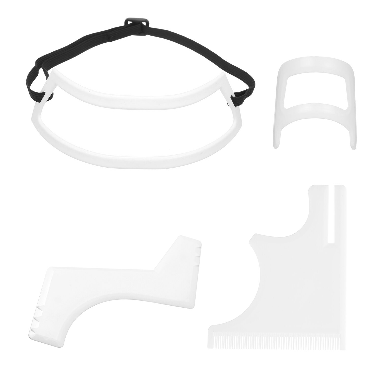 Kit de coupe de cheveux pour hommes, gabarit de ligne de cheveux, pochoir Guide pour hommes, ligne de cheveux, encolure, outils de coiffure pour Salon de coiffure, 4 pièces: white
