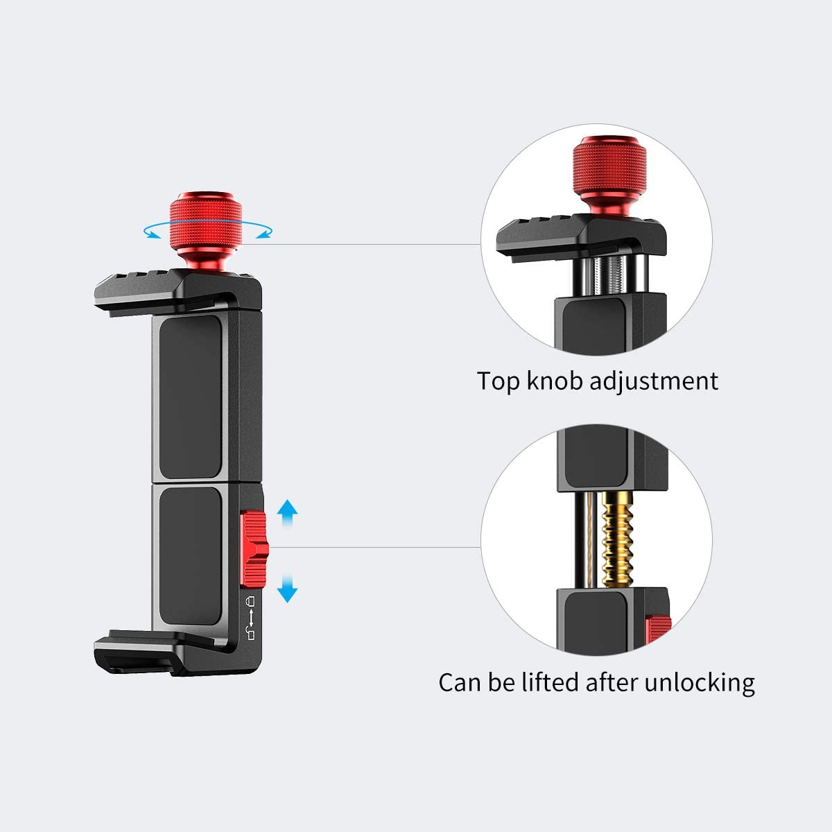 Ulanzi ST-14 Telefoon Statief Adapter Mount Aluminium Mobiele Telefoon Klem Attachment Verstelbare Verticale Beugel Voor Iphone 12 Pro Max