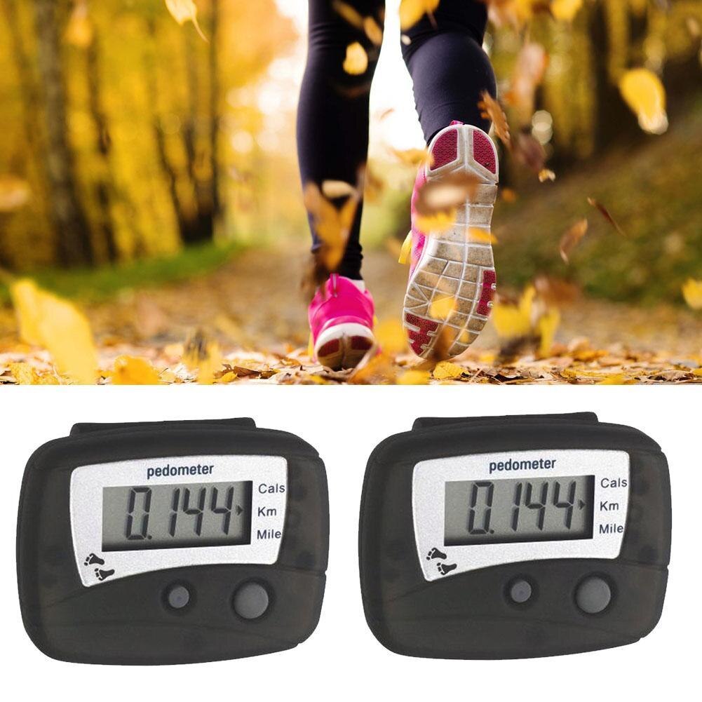 Black Portable Multi-functional Lcd Display Digital Outdoor Pedometer Equipment Steps Calorie Counter Distance Sports Walki H0R8