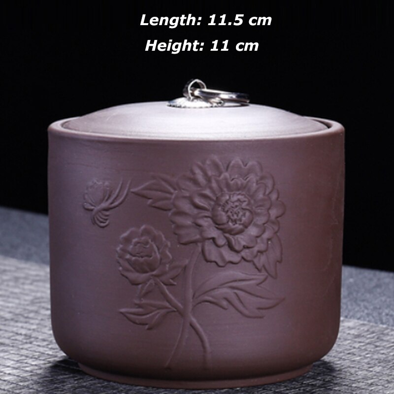 Theeblik paarse klei puer groene thee opbergdoos theepot snoeppot gedroogd fruit container keramiek kruiden opbergdoos 11.5*11cm: B