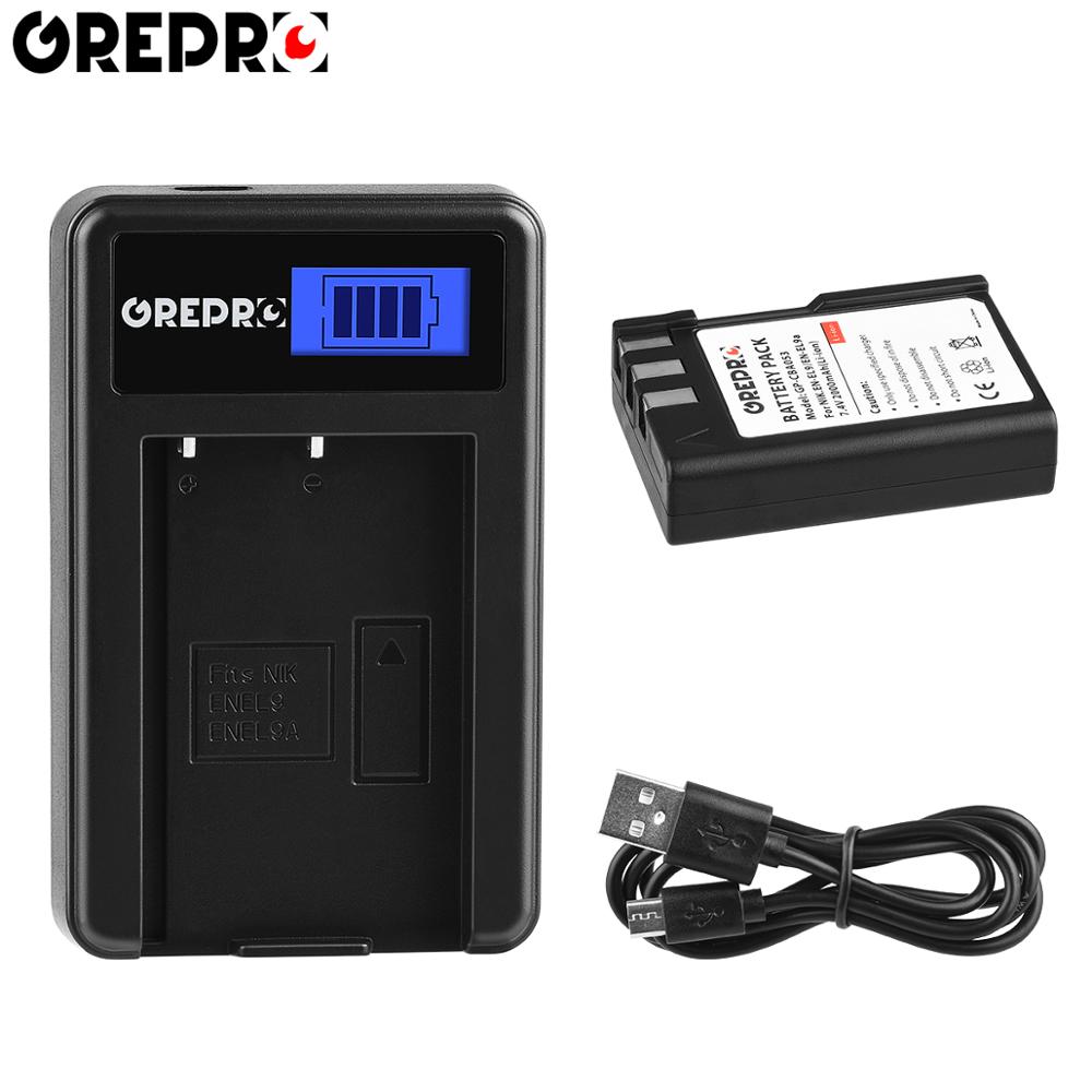Batería de ion de litio para cámara Nikon EN-EL9 EN EL9 EN-EL9a EN EL9a EL9a, Cargador USB LCD para cámara Nikon EN-EL9a D40 D60 D40X D5000 D3000, 2000mAh: 1B with Charger