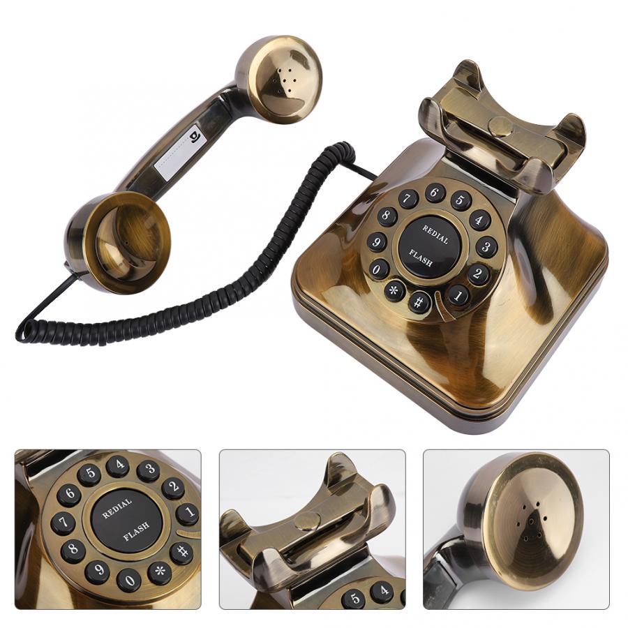 WX-3011 # Antiek Brons Telefoon Vintage Vaste Telefoon Desktop Caller Home Office