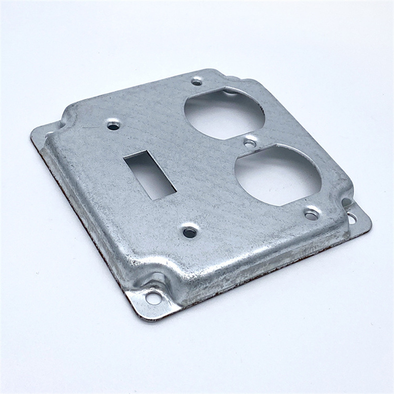 American 4 inch square metal junction box cover galvanized switch socket industrial panel