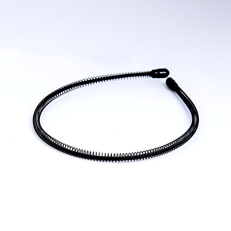 Diadema deportiva para hombre y mujer, bandana negra ondulada, pinza para el pelo, accesorios para el cabello: E