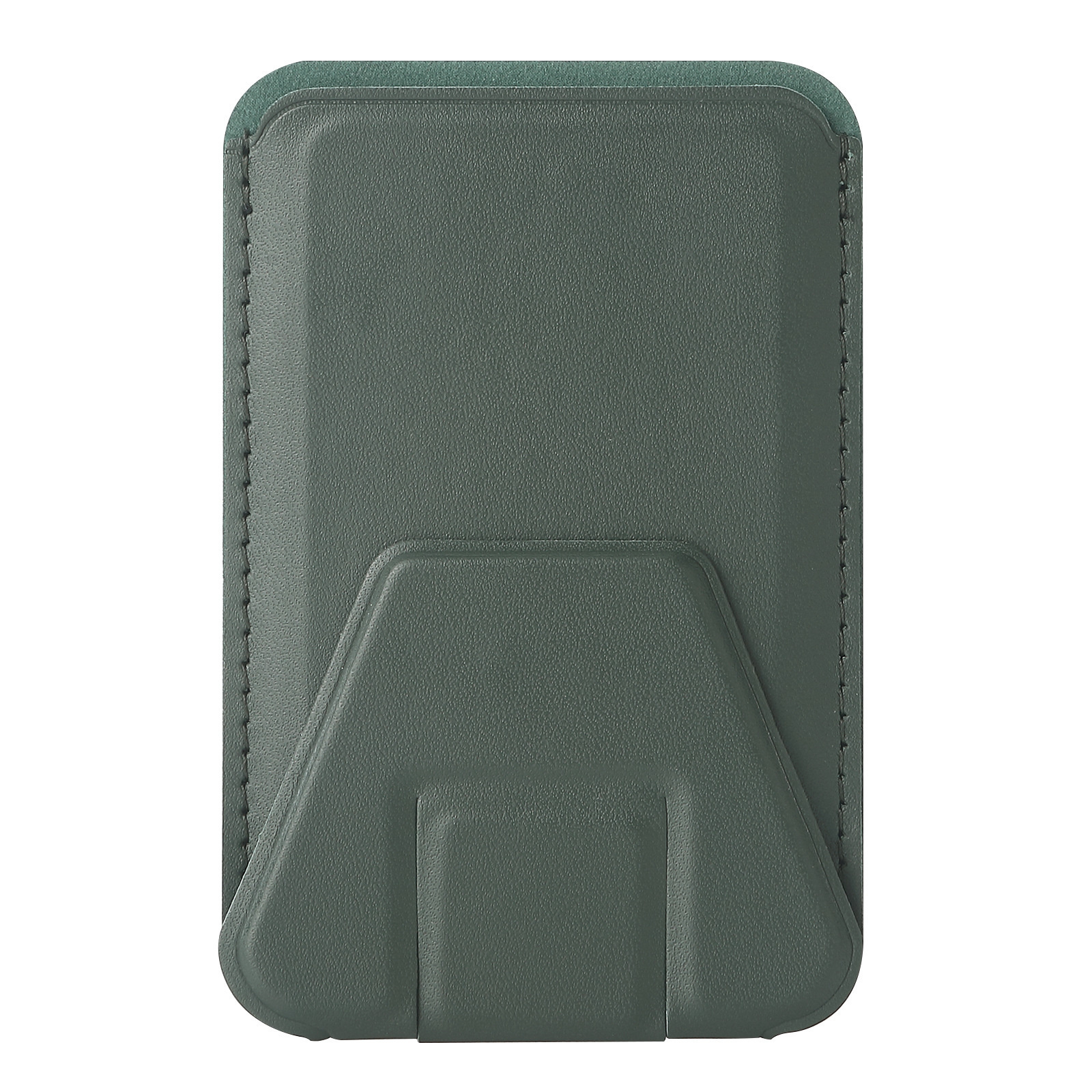 Magnetisk læderpung med skindstativ, magsafe-etui til apple iphone 15 14 13 pro max, magsafe-etui, kortholder, lomme, cover: Khaki