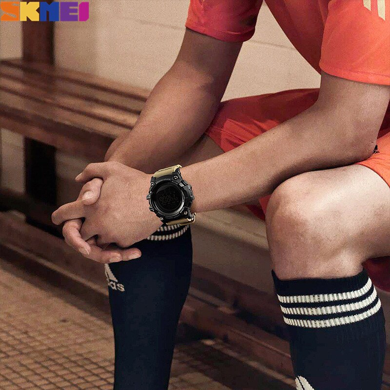 Skmei sport klokker herre digital klokke klokke 2 tid 12/24 timer el ligjt vanntett armbåndsur relogio masculino 1384
