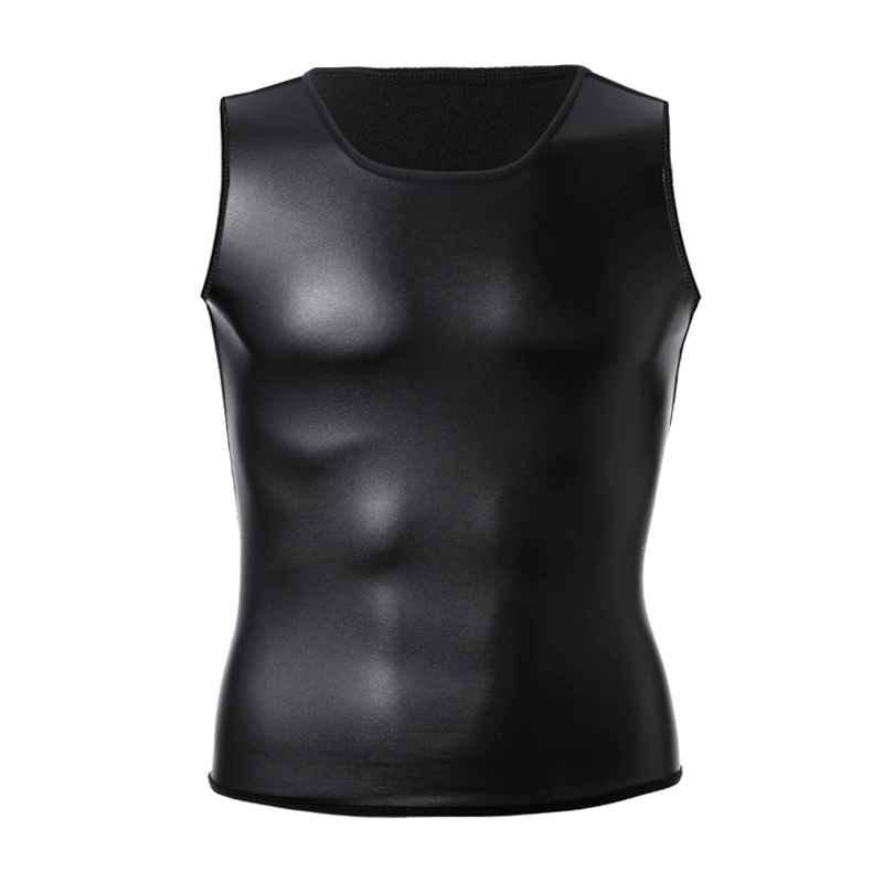Camisa de S-6XL para hombre, chaleco de piel sintética, camiseta interior con aspecto húmedo, camiseta sin mangas, camiseta interior de cuero PU, traje informal, camisas negras: XXXL / Azul