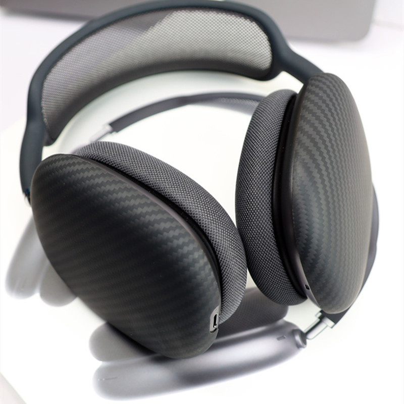 Hörlursfodral i äkta kolfiber för apple airpods max, skyddande fodral, aramidfiberfodral för apple airpods max, ultratunt skal