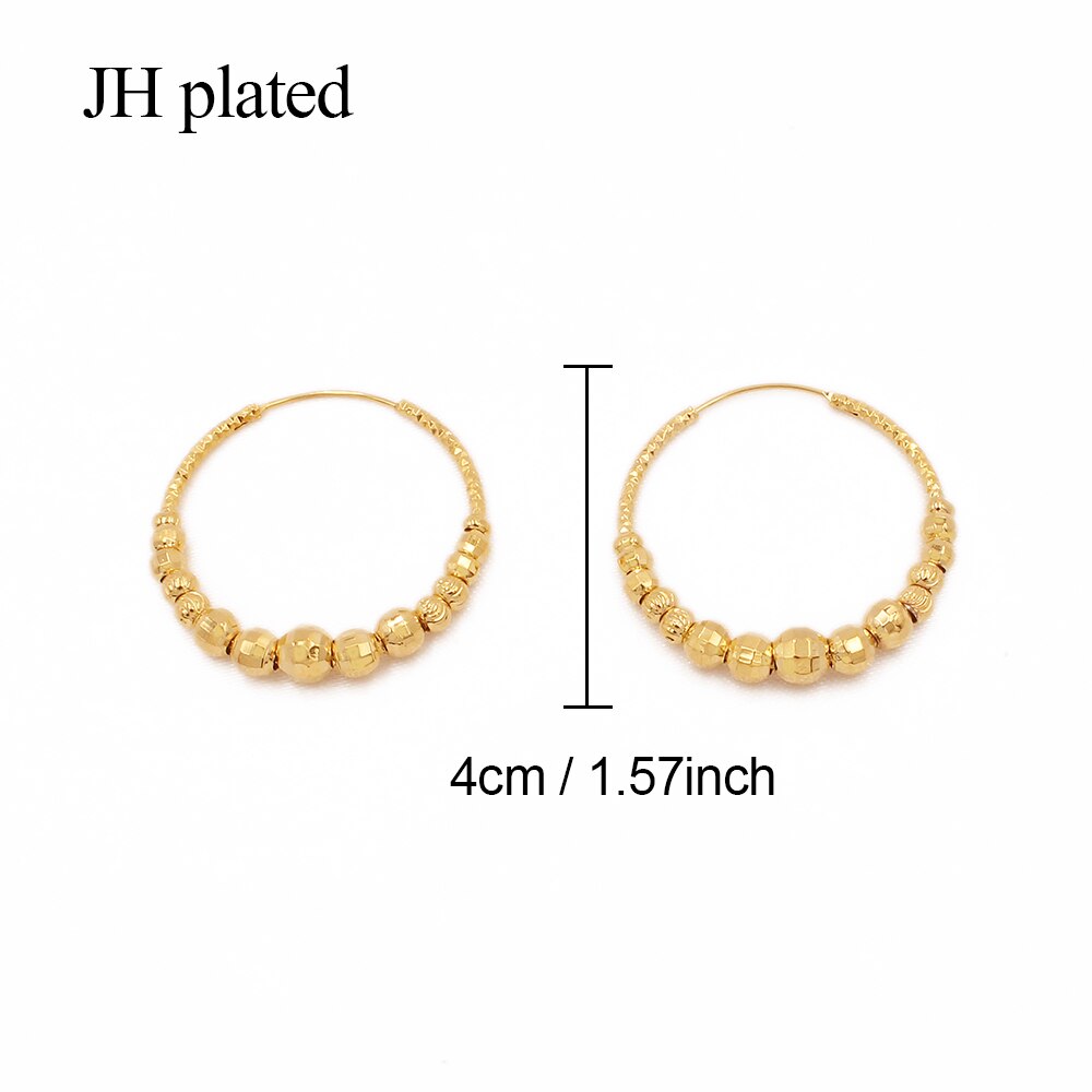 Boucles d'oreilles rondes de couleur or 24k, accessoires de piercing pour femmes/filles, bijoux,: Default Title