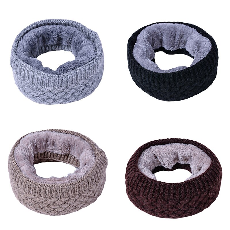 Sjaal Winter Vrouwen Mannen Solid Breien Kraag Dikke Warme Velveted Ringen Sjaals Allmatch Uitlaat