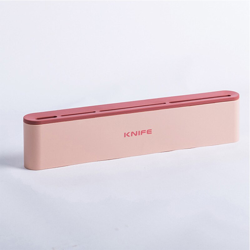 1PC Knives Shelf Holder Shelf Wall Mounted 4 slots Multipurpose Storage for Home Kitchen Accessories Wall Storage Rack hook: Red