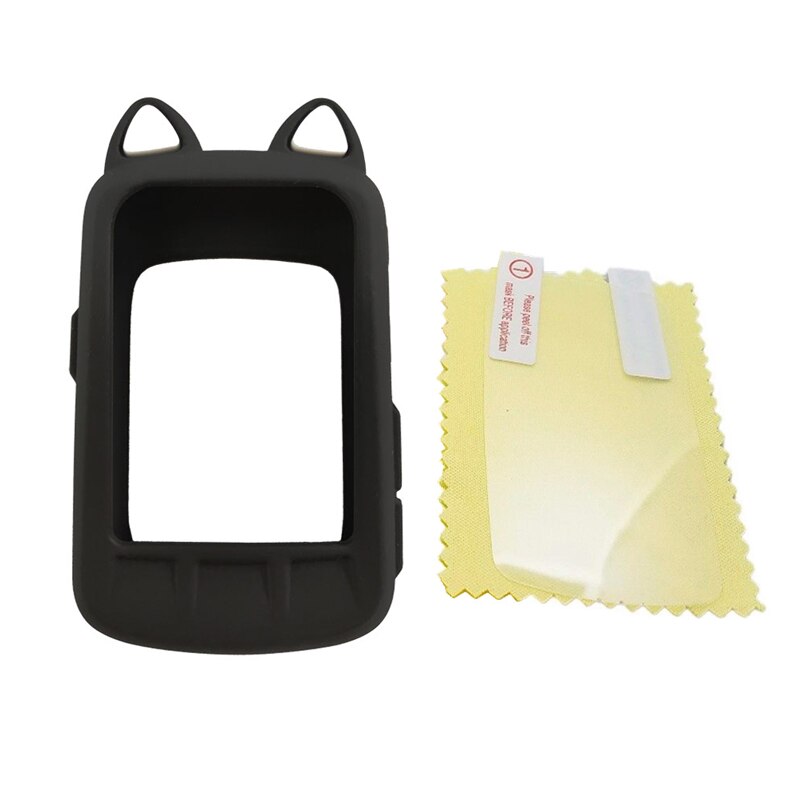 Generisk silikone hud beskyttende taske & skærmbeskytter til wahoo elemnt bolt gps tegneserie cykel computer sag wahoo elemnt bolt: Sort
