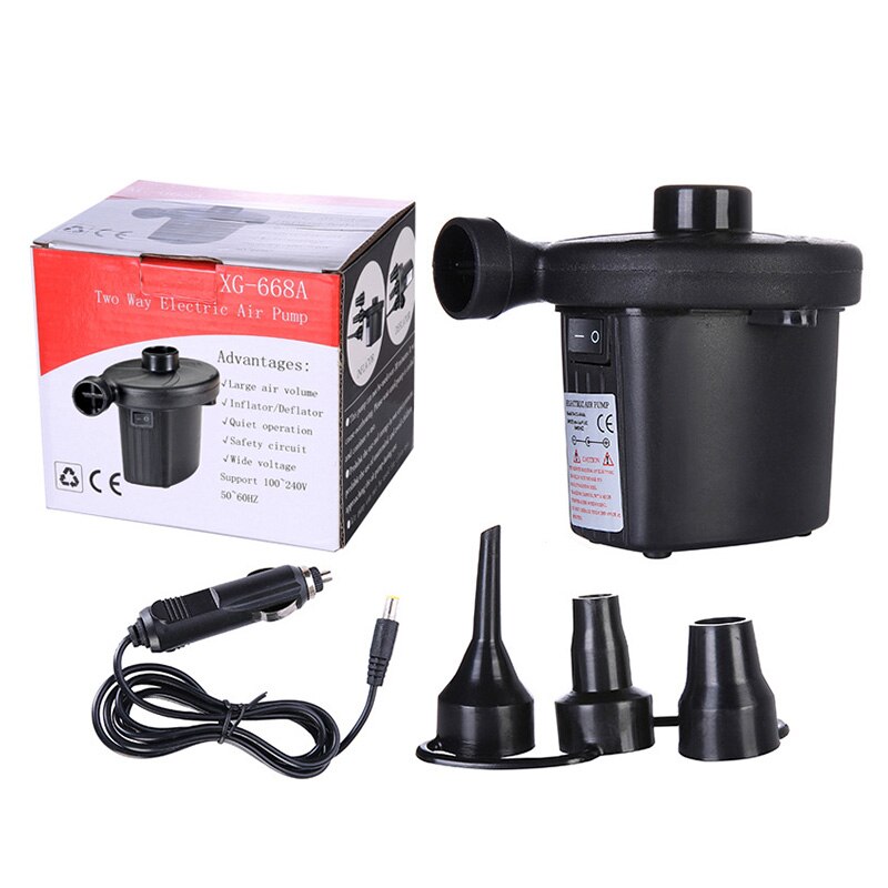 Portable Electric Air Pump Quick-Fill Deflate Pumps Car Kayaks Inflator: White