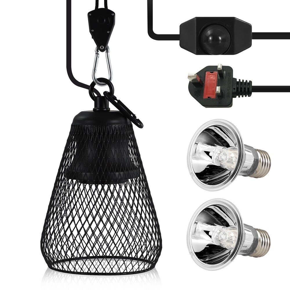 Conjunto de lámpara de tortuga UVA + UVB 2,0, soporte de bombilla con Clip para reptiles, tortugas, lagarto, mascotas, luz solar de calor, Kit de lámparas de calefacción: UK Plug